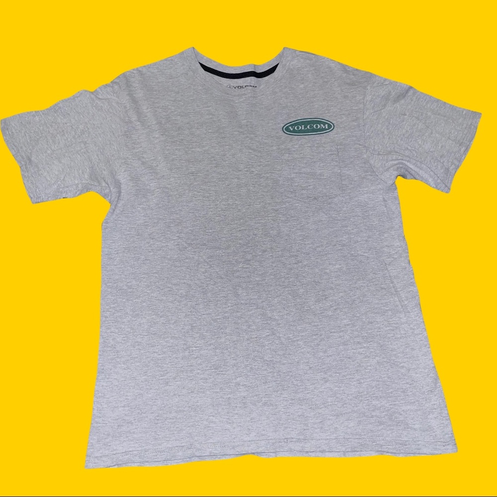 Volcom Heather Grey Green Graphic Tee